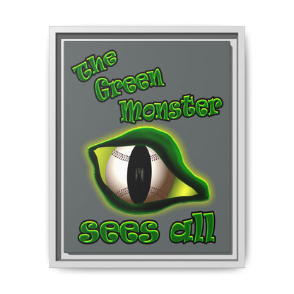 green monster - framed canvas art (dark grey)