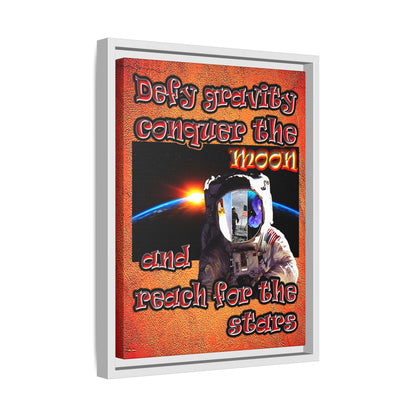 defy conquer reach - framed canvas art (burnt orange)