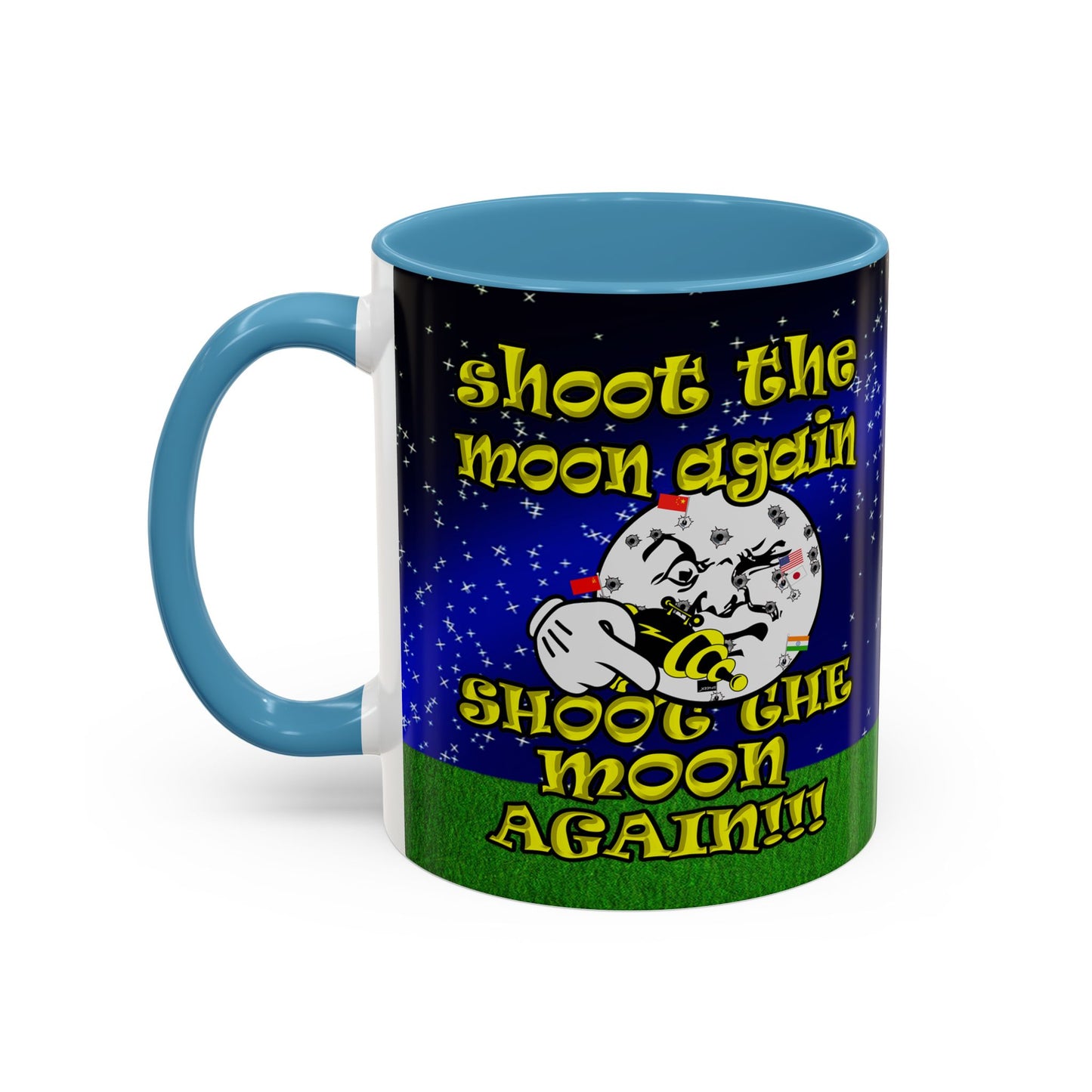 shoot the moon again - Accent Mug ('snoops' background)