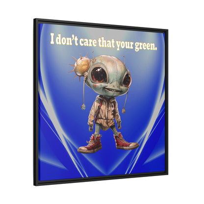 I don't care that your green - framed canvas art (blue-white wave)
