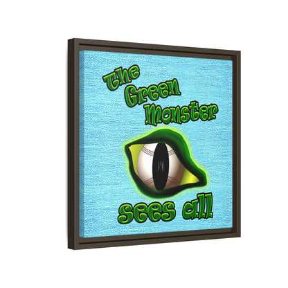 green monster - framed canvas art (faded blue)