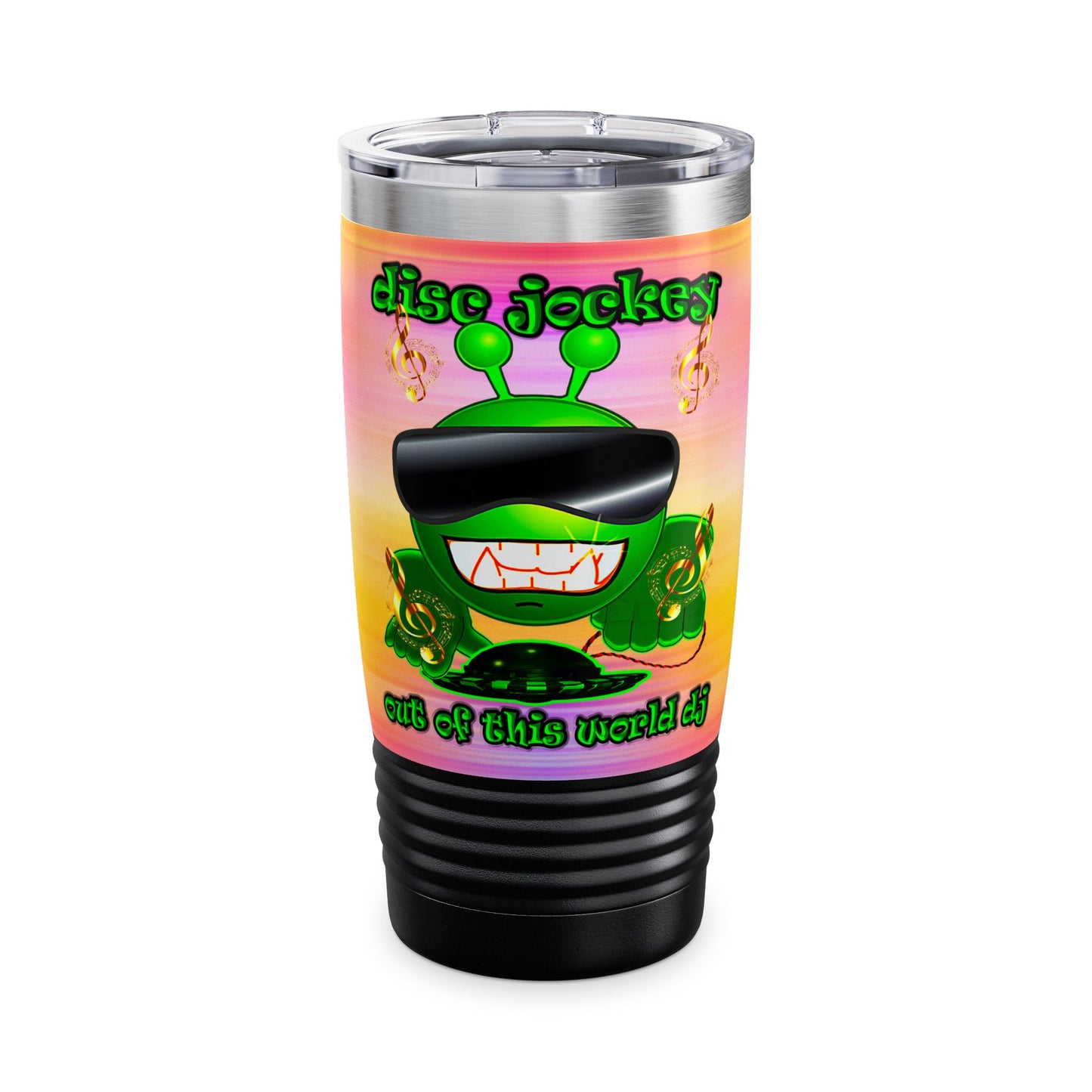 disc jockey - Ringneck Tumbler, 20oz (color blur)