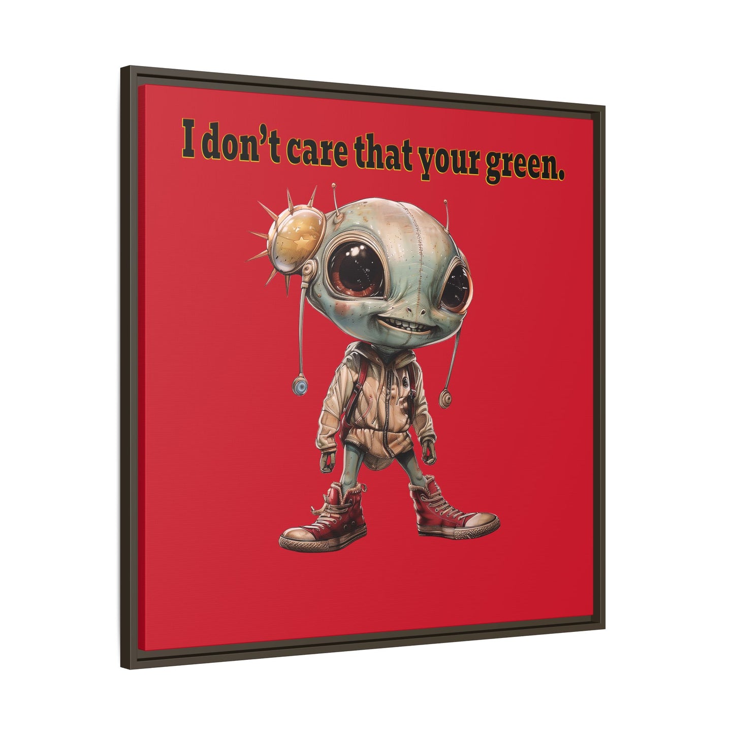 I don't care that your green - framed canvas art (dark red)