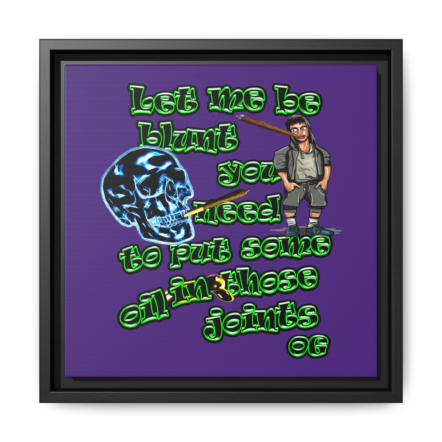 og - framed canvas art (purple)