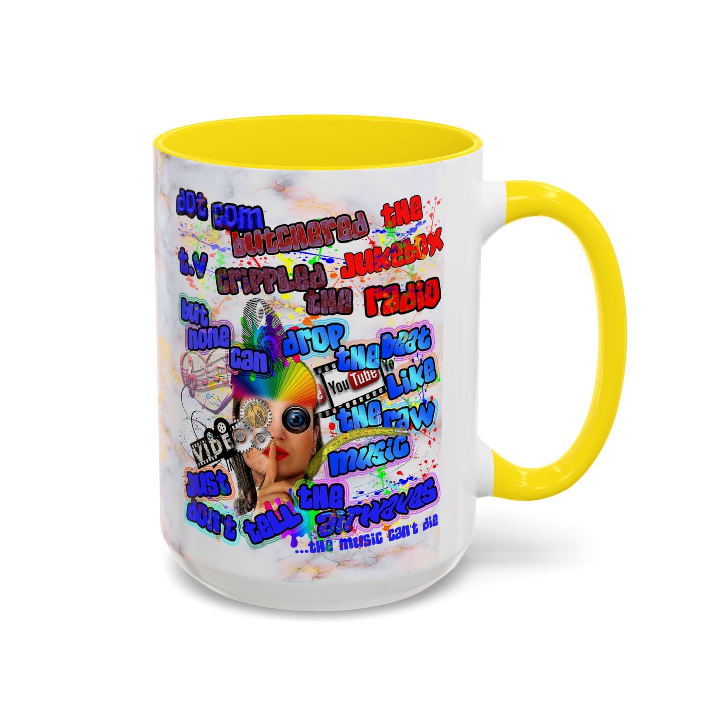 drop the beat - Accent Mug (white marble)