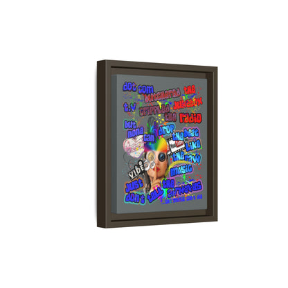 drop the beat - framed canvas art (dark grey)