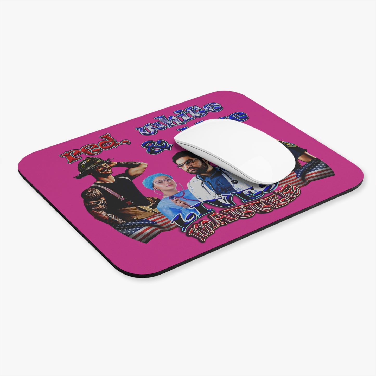 rw&b lives matter - Mouse Pad (Rectangle) (pink)