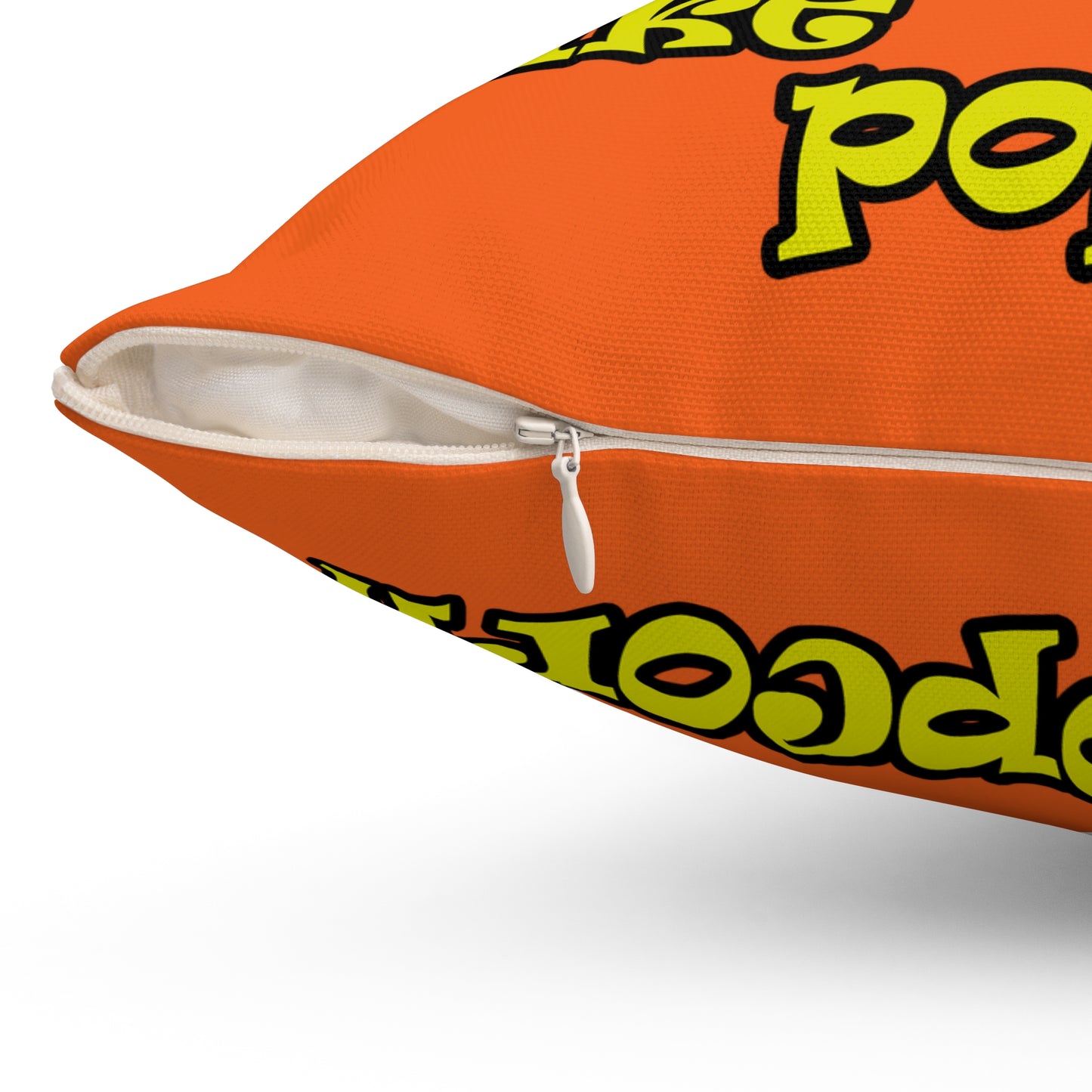 popping like popcorn - Spun Polyester Square Pillow - (orange)