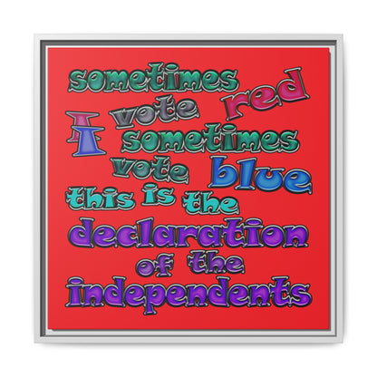 declaration of the independents - framed canvas art (red)