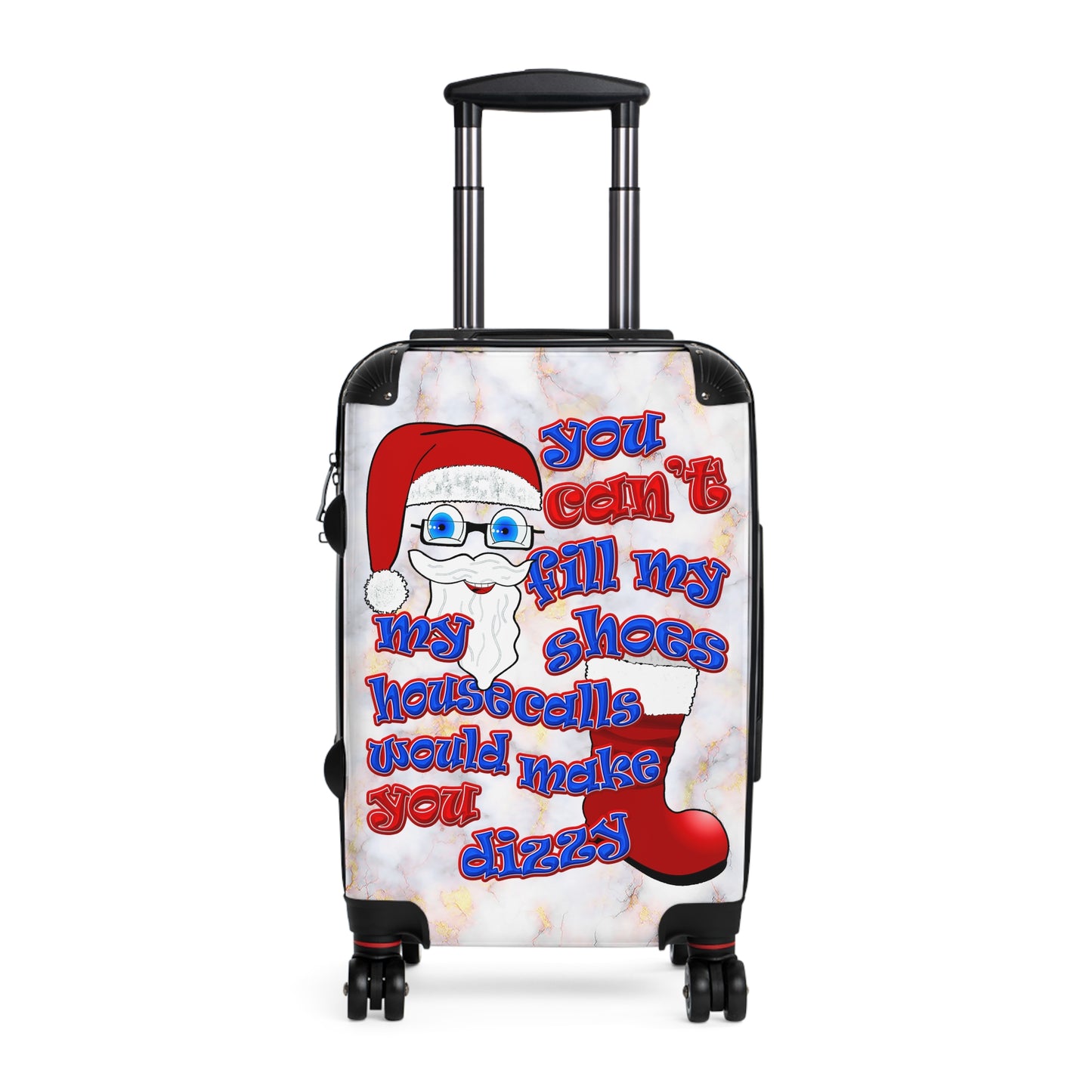 santa's shoes - Suitcase (white marble)
