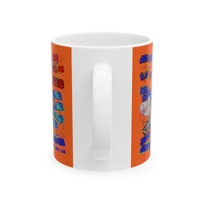 drop the beat - White Mug (orange)