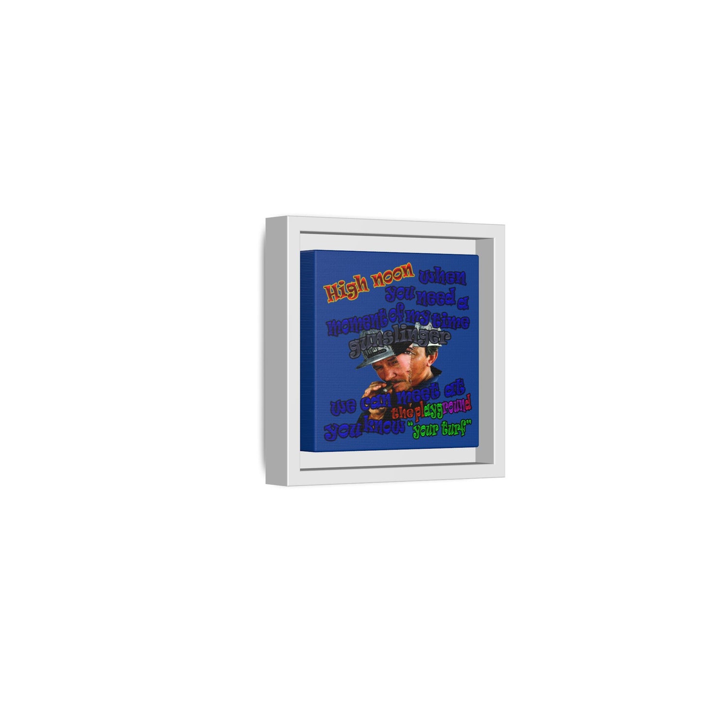 high noon - framed canvas art (dark blue)