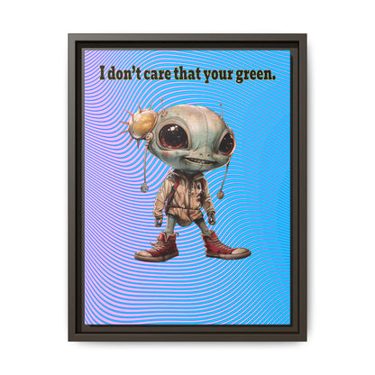 I don't care that your green - framed canvas art (light blue-purple wave)
