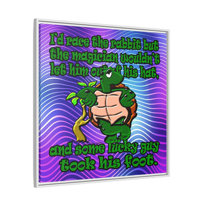 turtle race - framed canvas art (purple wave)