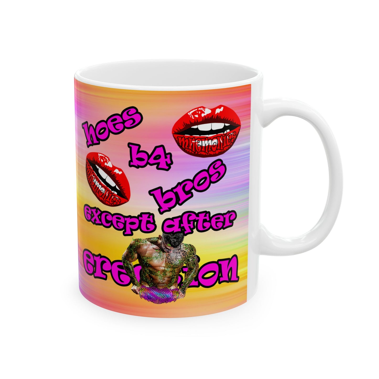 hoes b4 bros - White Mug (color blur)