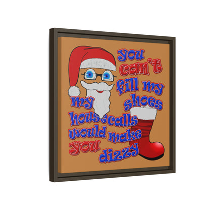 santa's shoes - framed canvas art (light brown)