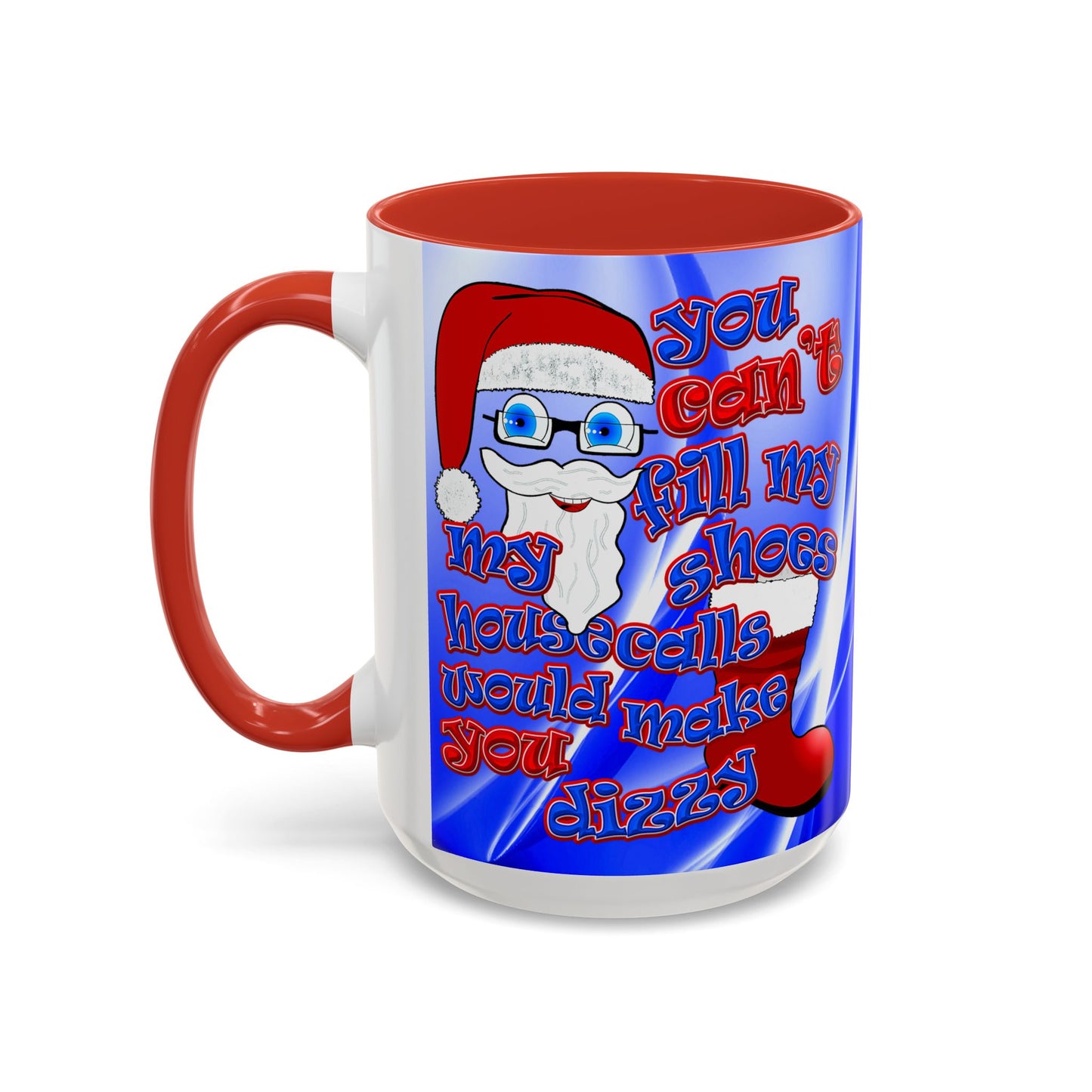 santa's shoes - Accent Mug (blue-white wave)