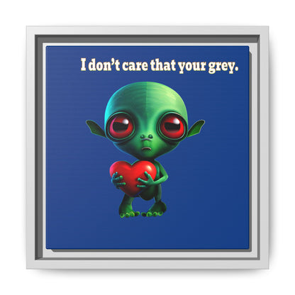 I don't care that your grey - framed canvas art (dark blue)