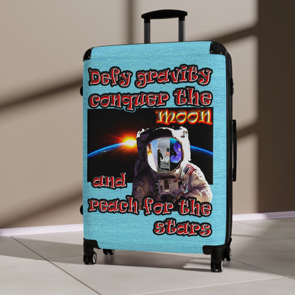 defy conquer reach - Suitcase (faded blue)