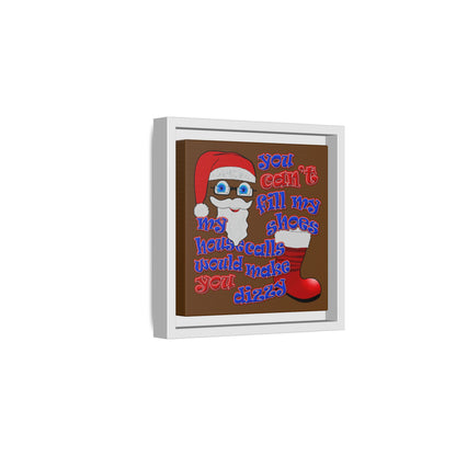 santa's shoes - framed canvas art (brown)