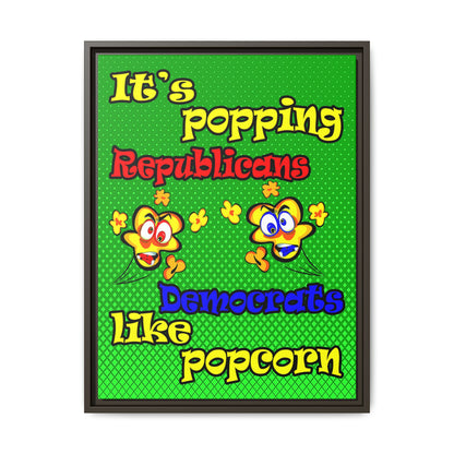 popping like popcorn - framed canvas art (logo green)