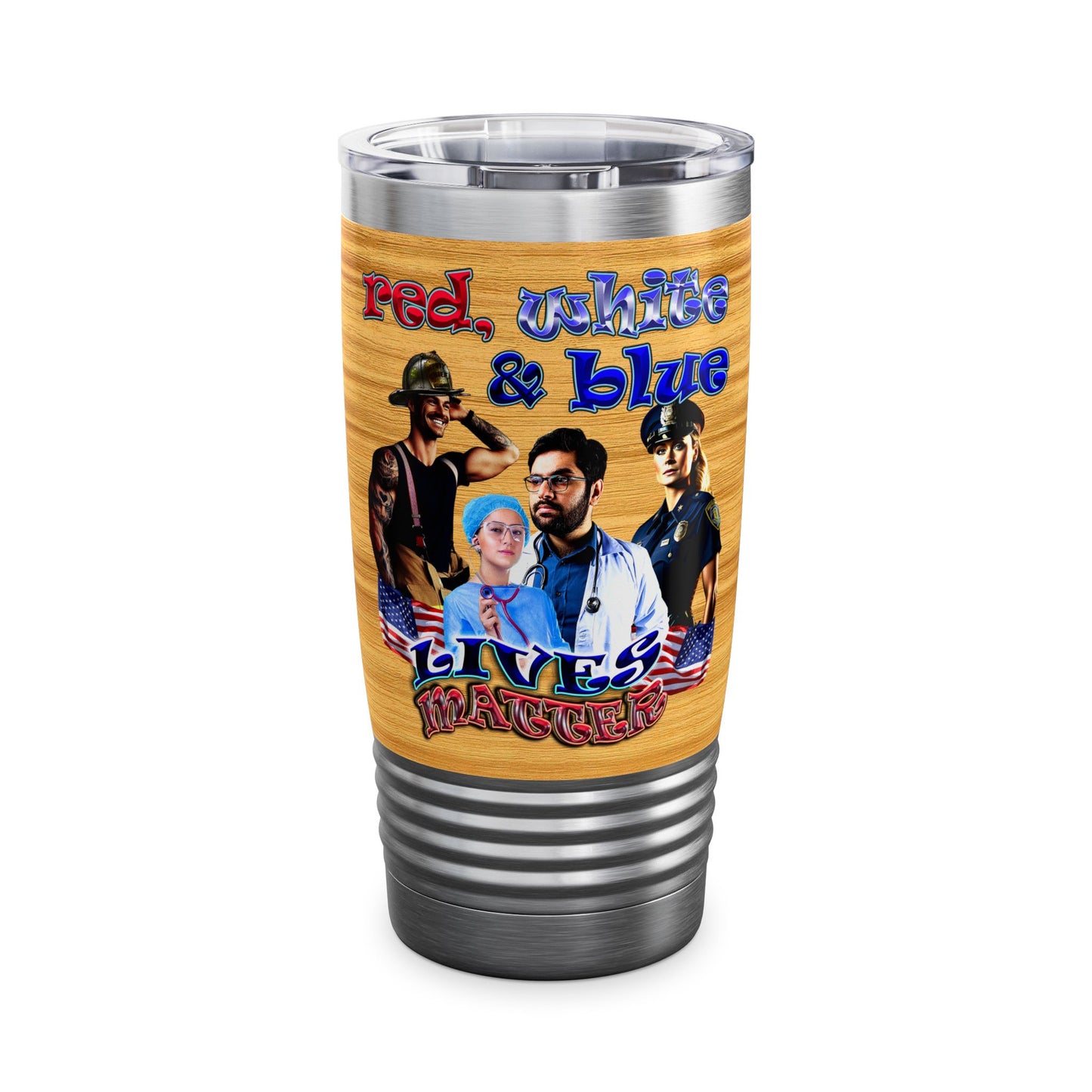 rw&b lives matter - Ringneck Tumbler, 20oz (butterscotch wood finish)