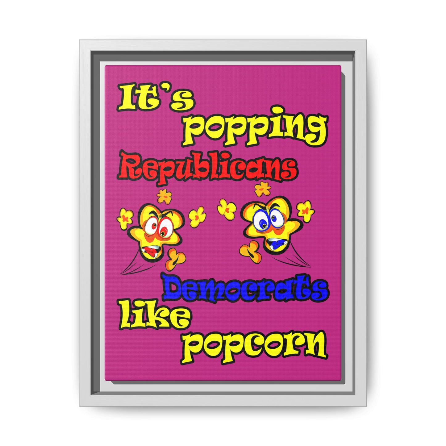 popping like popcorn - framed canvas art (pink)