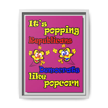 popping like popcorn - framed canvas art (pink)