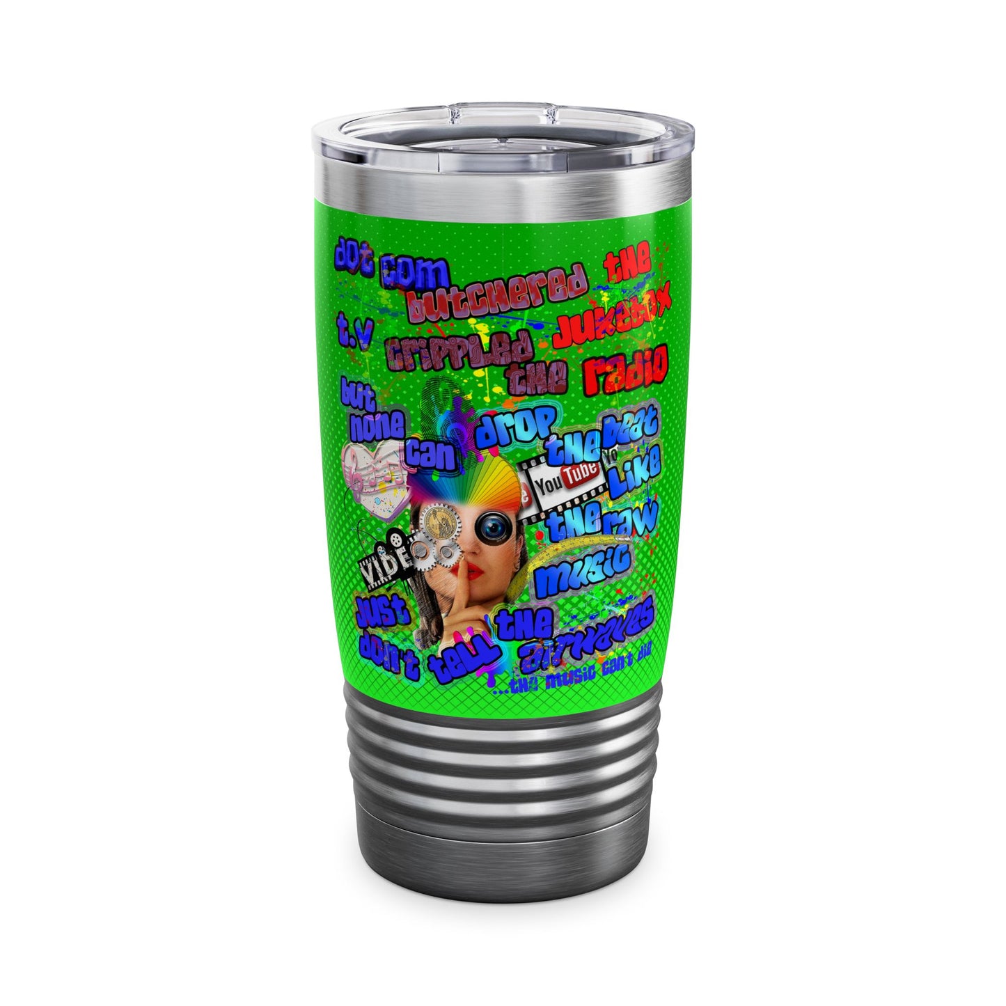 drop the beat - Ringneck Tumbler, 20oz  (logo green)