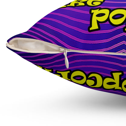 popping like popcorn - Spun Polyester Square Pillow - (purple wave)