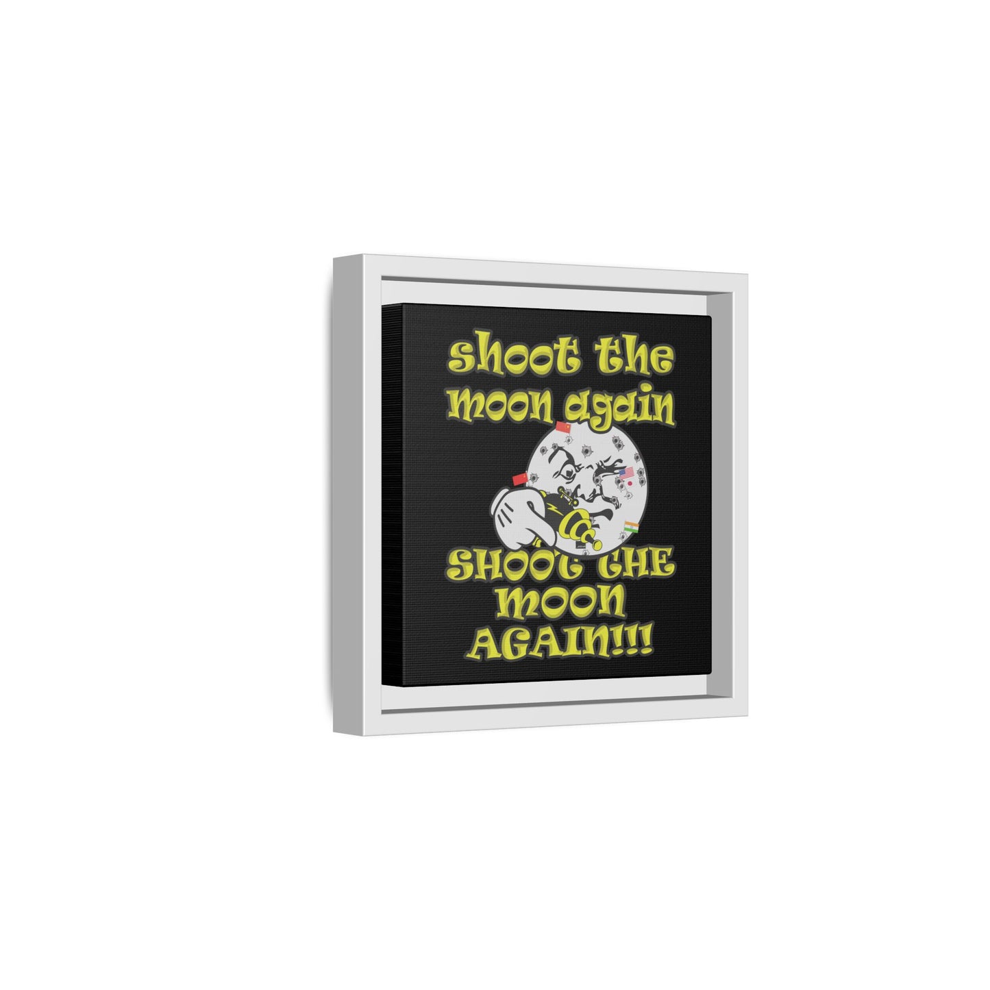 shoot the moon again - framed canvas art (black)