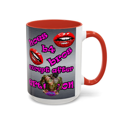 hoes b4 bros - Accent Mug (brushed nickel)