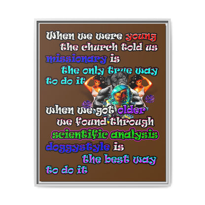 doggystyle - framed canvas art (brown)