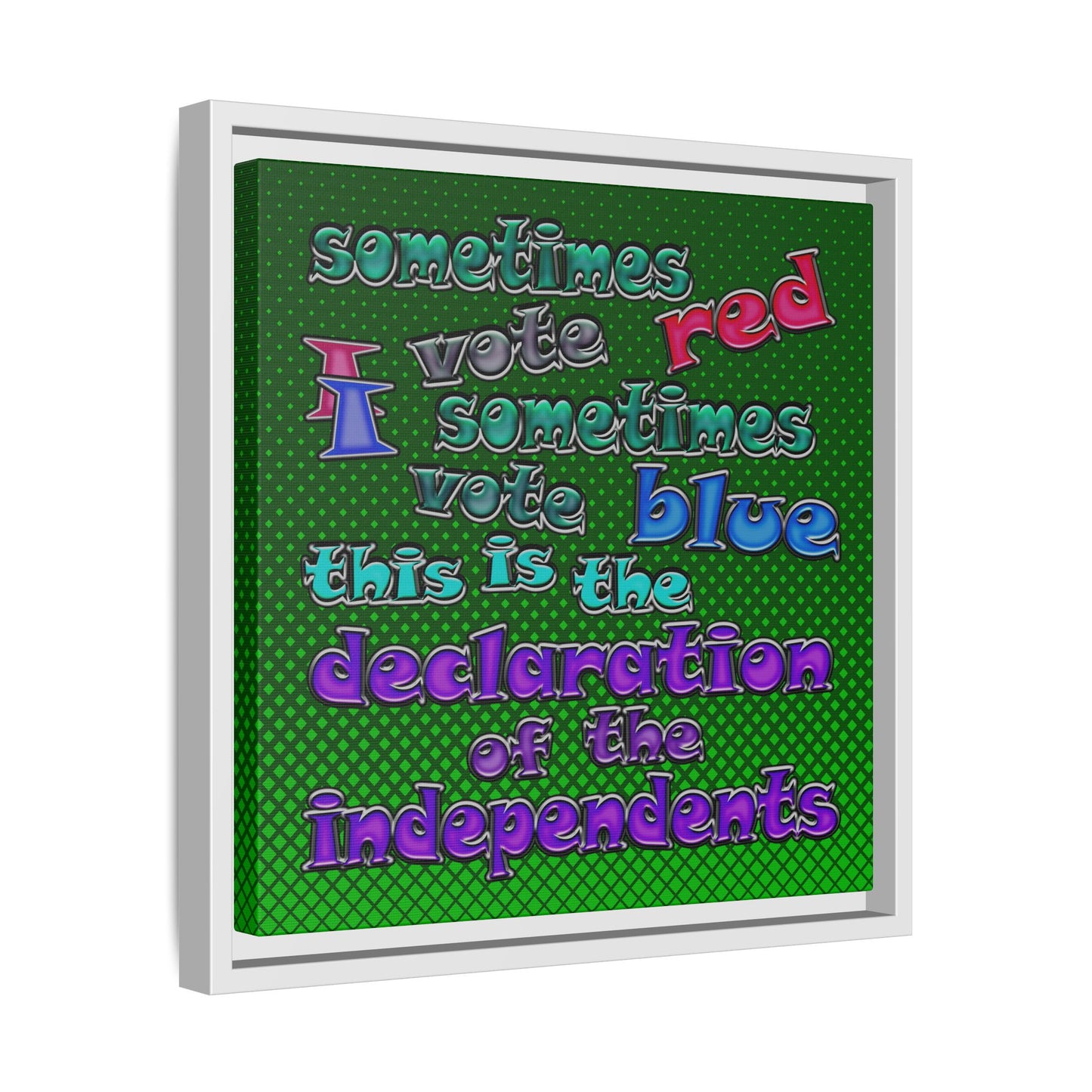 declaration of the independents - framed canvas art (logo green)