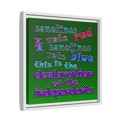 declaration of the independents - framed canvas art (logo green)