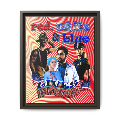 rw&b lives matter - framed canvas art (yellow-orange wave)