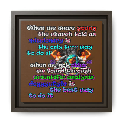 doggystyle - framed canvas art (brown)