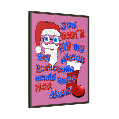santa's shoes - framed canvas art (light pink)