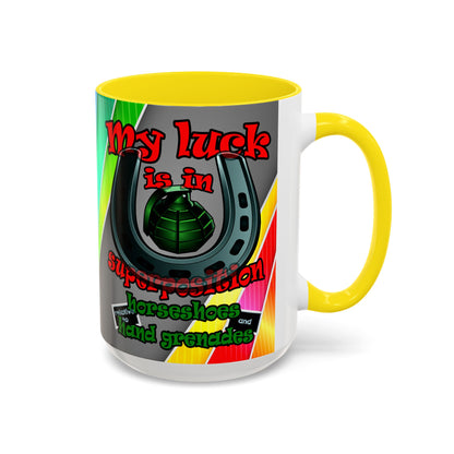 my luck - Accent Mug (rainbow split)