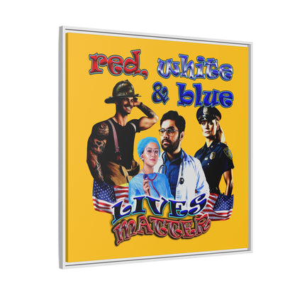 rw&b lives matter - framed canvas art (yellow)