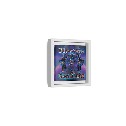 em cee squared - framed canvas art (grey-pink wave)