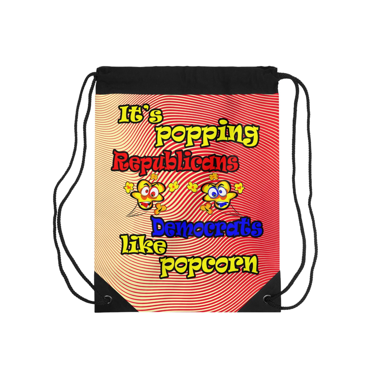 popping like popcorn - Drawstring Bag (yellow-orange wave)