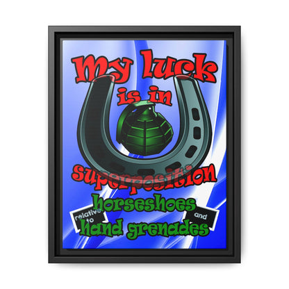 my luck - framed canvas art (blue-white wave)