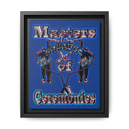 em cee squared - framed canvas art (dark blue)