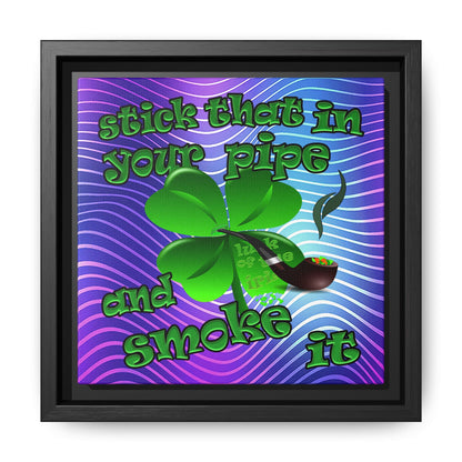 stick that in your pipe and smoke it - framed canvas art (purple wave)