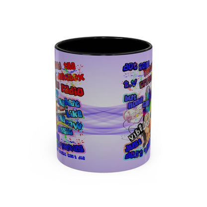 drop the beat - Accent Mug (light blue-pink wave)