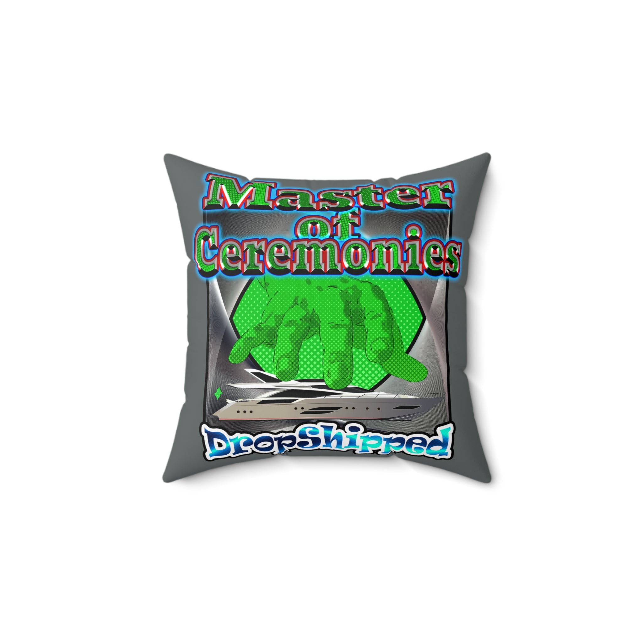 logo - Spun Polyester Square Pillow - (dark grey)