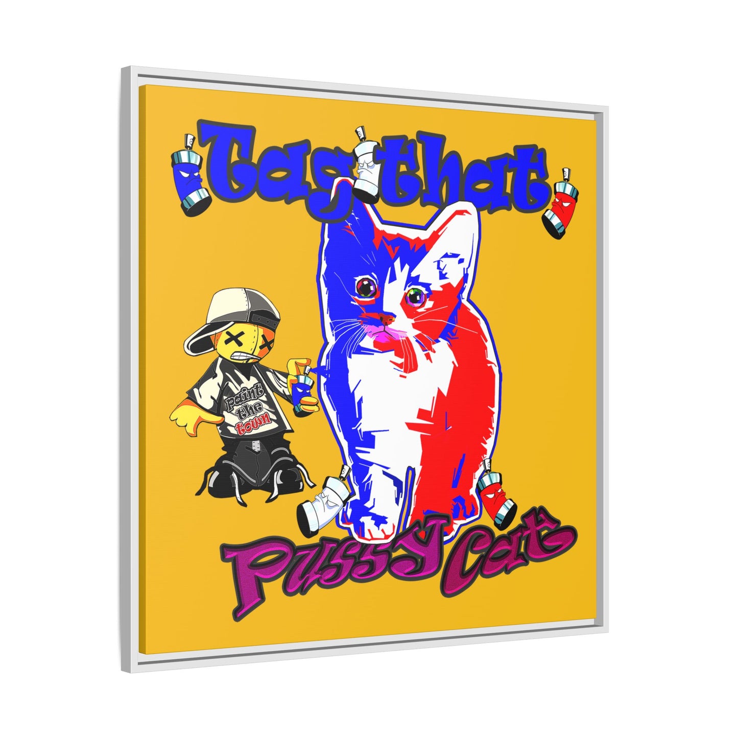 tag that - framed canvas art (yellow)