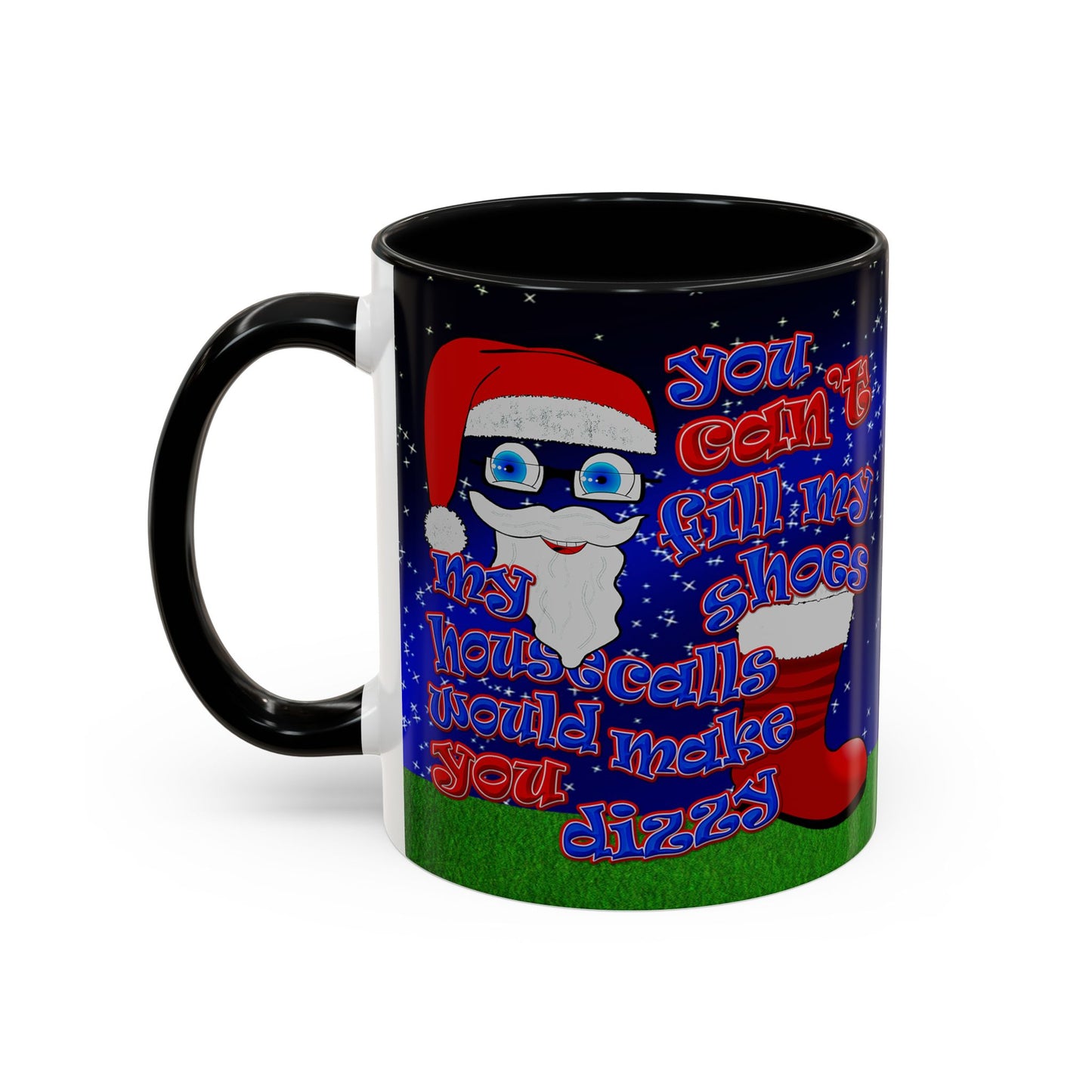 santa's shoes - Accent Mug ('snoops' background)