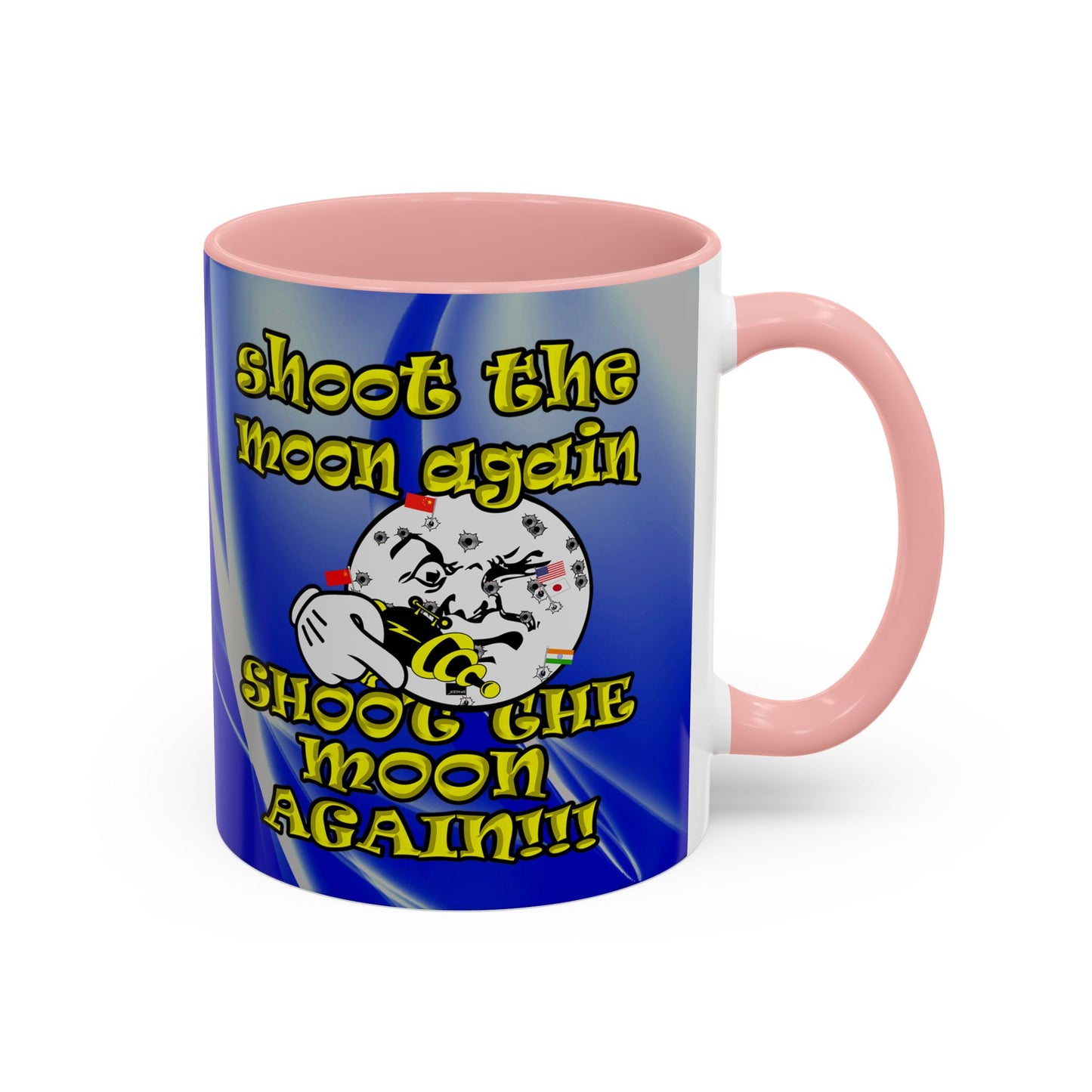 shoot the moon again - Accent Mug (blue-white wave)